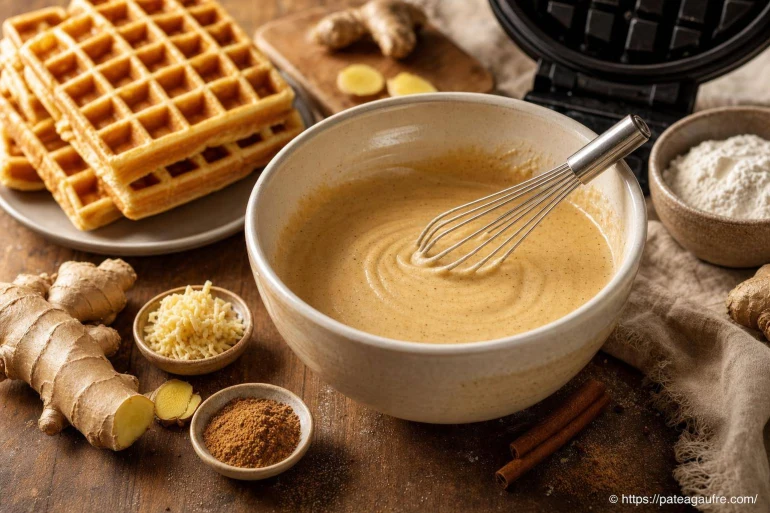 Pâte à gaufres au gingembre : une recette parfumée