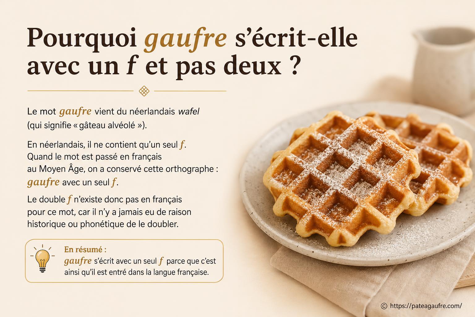 Pourquoi gaufre s'écrit-elle avec un f et pas deux ?
