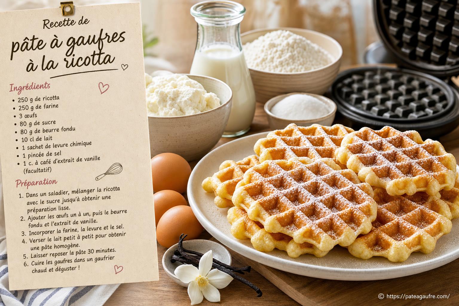 Recette de pâte à gaufres à la ricotta pour des gaufres moelleuses et légères