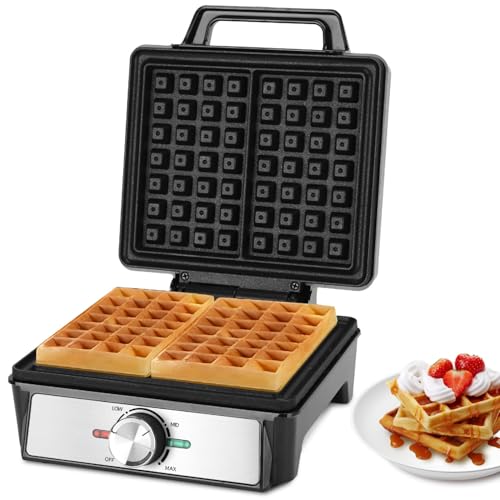 Aigostar Gaufrier pour 2 Gaufres Belges, 1600W, Plaques Prof